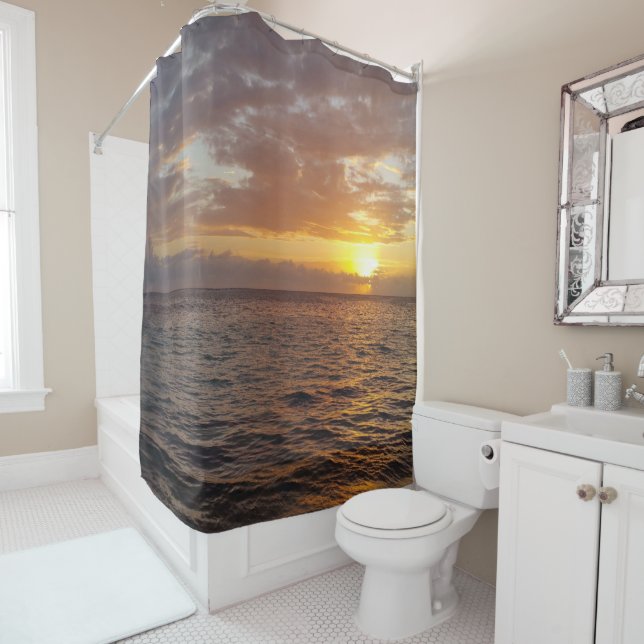 Photo 18 ocean sunset shower curtain (In Situ)