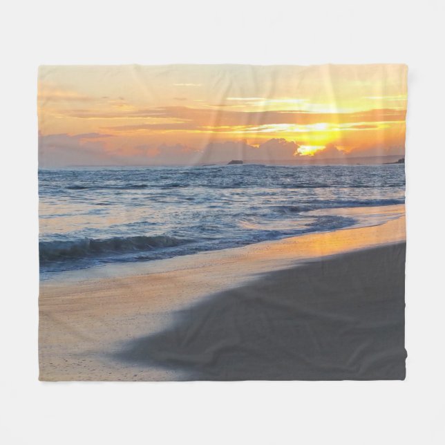 Photo 19 ocean beach sunset fleece blanket (Front (Horizontal))