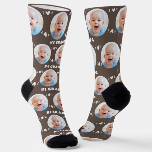 Photo 1 Grandpa Brown Child Fathers Day Socks