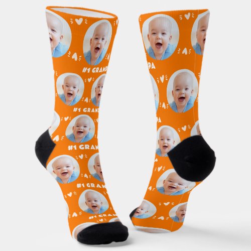 Photo 1 Grandpa Orange Baby Child Fathers Day Socks