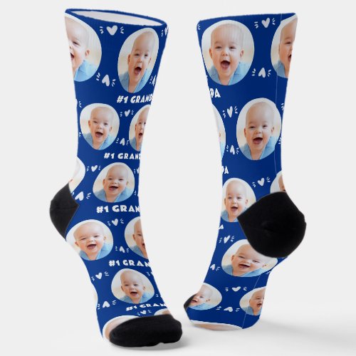Photo 1 Grandpa Sporty Blue Fathers Day Socks