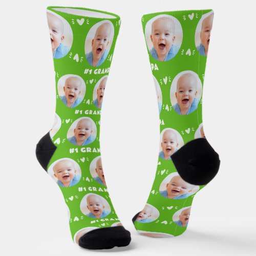 Photo 1 Grandpa Sporty Green Fathers Day Socks