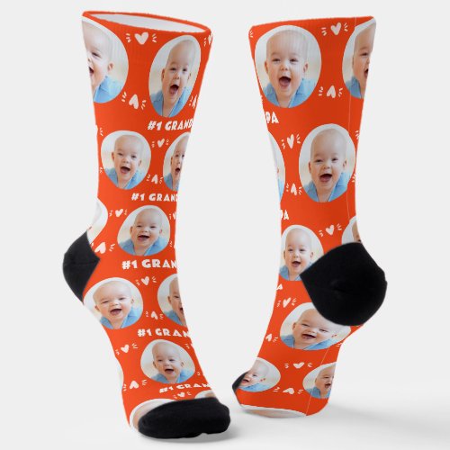 Photo 1 Grandpa Sporty Orange Fathers Day Socks