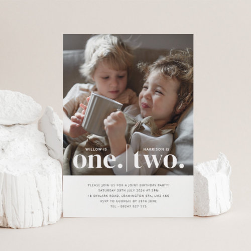 Photo 1st and 2nd Joint Birthday Invitation
