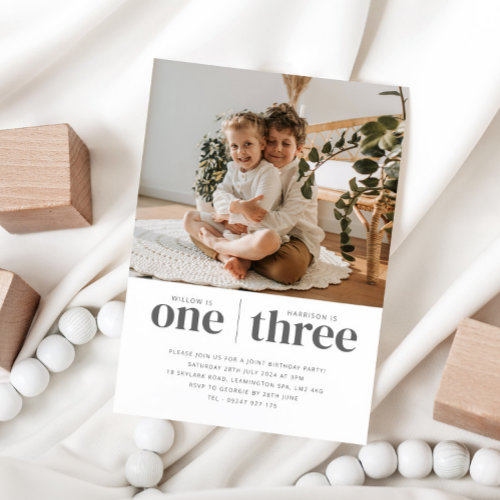 Photo 1st and 3rd Joint Birthday Invitation