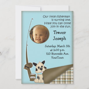 Photo 1st Birthday Fisherman Invitation