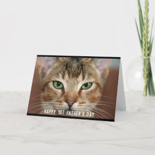 Photo 1st Father's Day From Cat Card