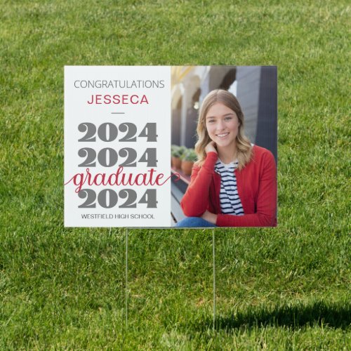 Photo 2024 Graduate Red Yard Sign