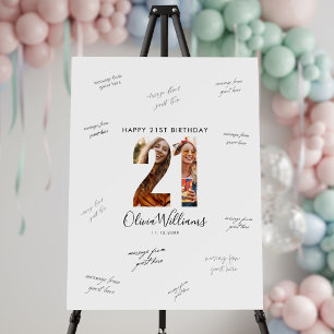 Photo 21st Birthday Guest Signature Foam Board
