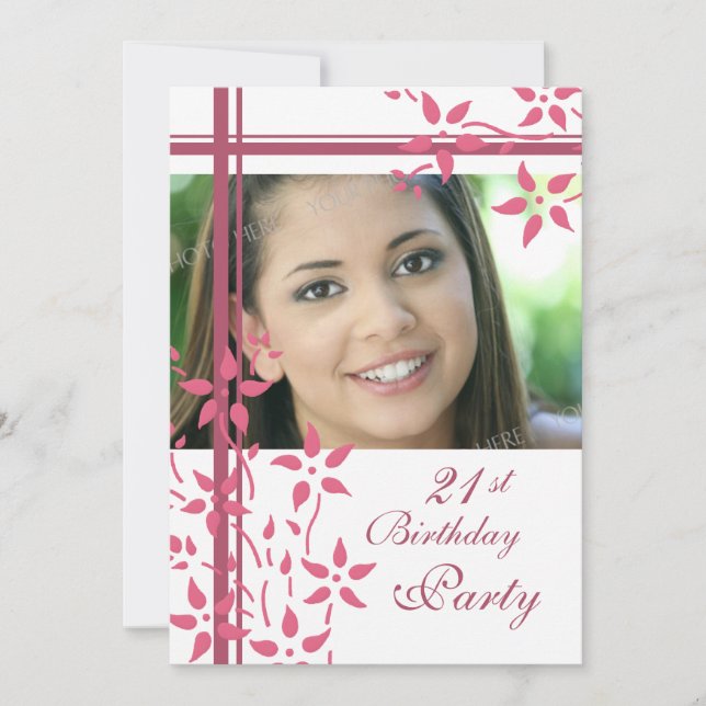 Photo 21st Birthday Party Invitations (Front)