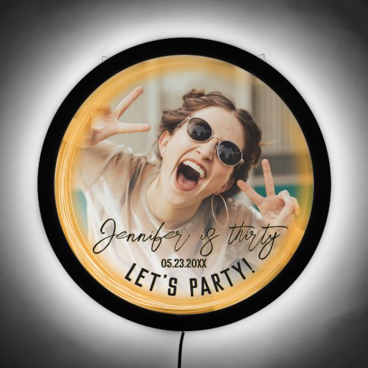 Photo 30th 40th Birthday Party Bright Neon Welcome LED Sign (Front)