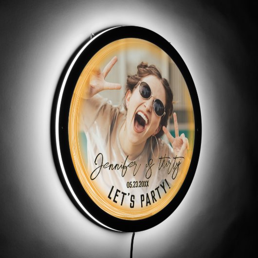 Photo 30th 40th Birthday Party Bright Neon Welcome LED Sign (Angle)