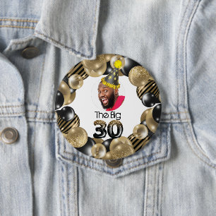 Photo 30th Birthday Custom Button