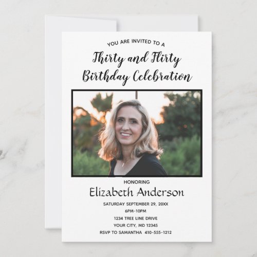 Photo 30th Birthday Thirty Flirty Birthday Invitation