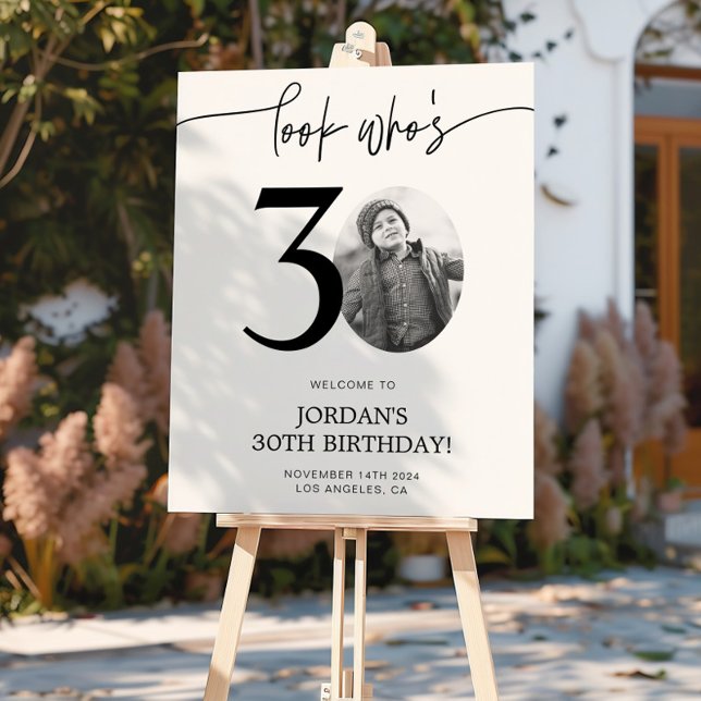 Photo 30th Birthday Welcome Sign | Look Who's 30 (Creator Uploaded)