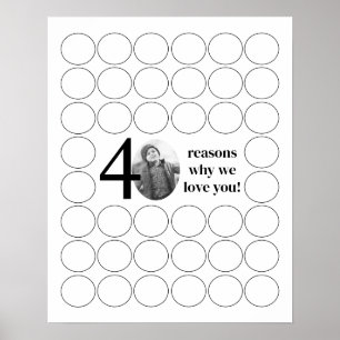 Photo 40 Reasons We Love You Birthday Keepsake Poster