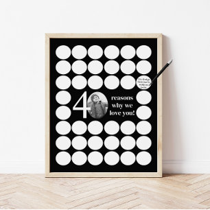 Photo 40 Reasons We Love You Birthday Keepsake Poster