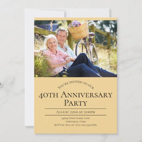 Photo 40th Wedding Anniversary Invitation