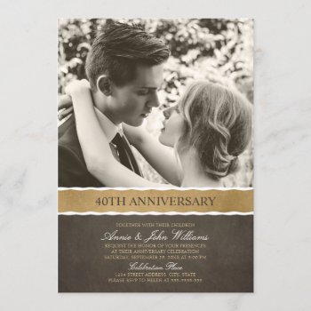 Photo 40th Wedding Anniversary Your Picture Here Invitation by superdazzle at Zazzle