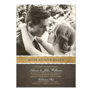 Photo 40th Wedding Anniversary Your Picture Here Invitation