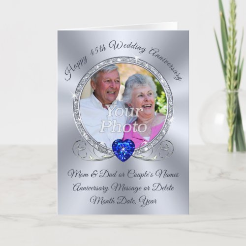PHOTO 45th Wedding Anniversary Cards for Parents