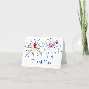 Photo 4th of July Baby Shower Letterpress Thank You Card