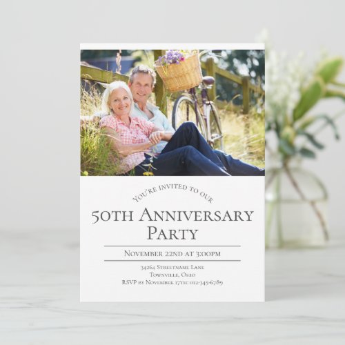 Photo 50th Wedding Anniversary Invitation