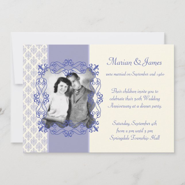 Photo 50th Wedding Anniversary Party Invitations (Front)