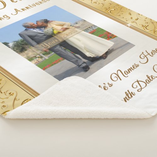 Photo 50th Wedding Anniversary Throw Blanket Names