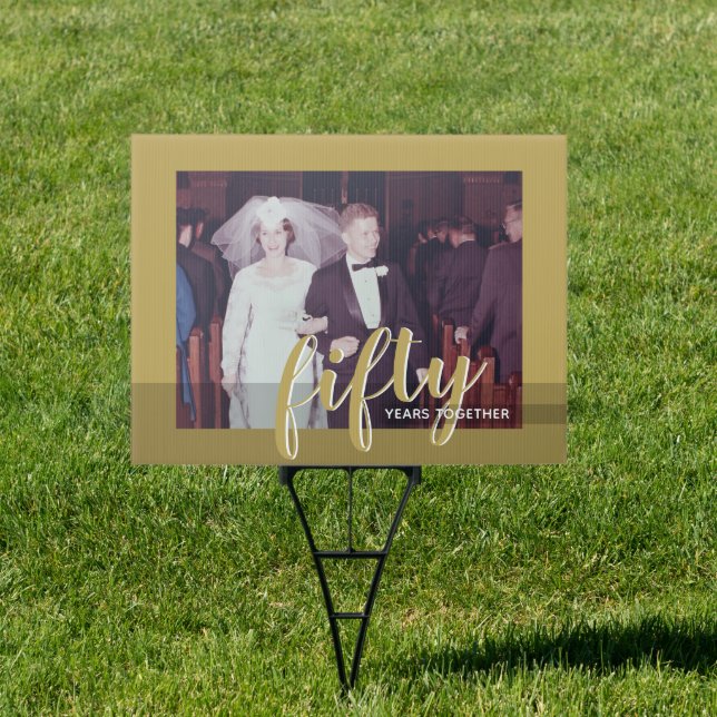 Photo 50th Wedding Anniversary Virtual Celebration Sign (Insitu)