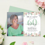 Photo 60th Birthday Party Pastel Floral  Invitation<br><div class="desc">This surprise 60th birthday party invitation features space for a vertical photo and is accented with a soft pastel watercolor floral frame across the top and bottom. The design combines modern typography with trendy calligraphy,  creating a refined and stylish look—perfect for celebrating a special woman’s milestone birthday.</div>