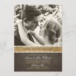 Photo 60th Wedding Anniversary Your Picture Here Invitation