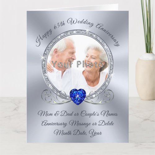 Photo 65th Wedding Anniversary Cards for Parents