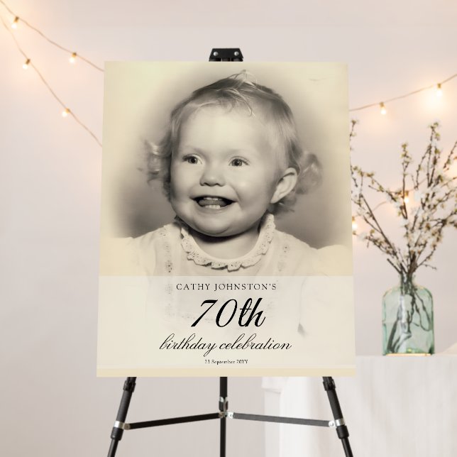 Photo 70th Birthday Welcome Sign (In Situ (Stand))