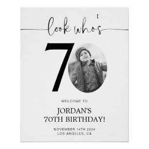 Photo 70th Birthday Welcome Sign Look Who's 70