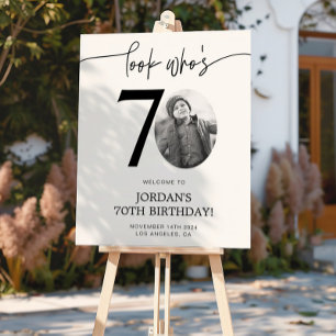 Photo 70th Birthday Welcome Sign Look Who's 70