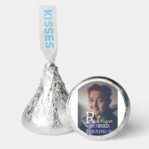 Photo 80th birthday add name date modern purple ye hershey®'s kisses®