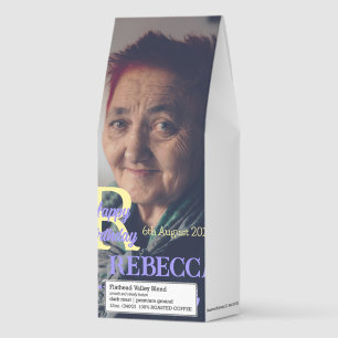 Photo 80th birthday add name date modern purple ye roasted coffee