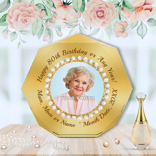PHOTO, 80th Birthday Gift Ideas for Mum, Mom,  (80th birthday gift for mum. Elegant 80th birthday gifts. Gifts for grandmothers 80th birthday. 80th.)