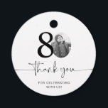 Photo 80th Birthday Thank You Favor Tags<br><div class="desc">Add a personal touch to your party favors with this customizable 80th birthday favor tag! Designed to make your milestone celebration extra special, this tag allows you to add your own photo and personalize the text for a unique keepsake. Perfect for attaching to party favors, gift bags, or thank-you gifts,...</div>