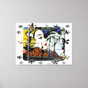 Photo 8 Graffiti with Fun Frame Flowers Canvas Print