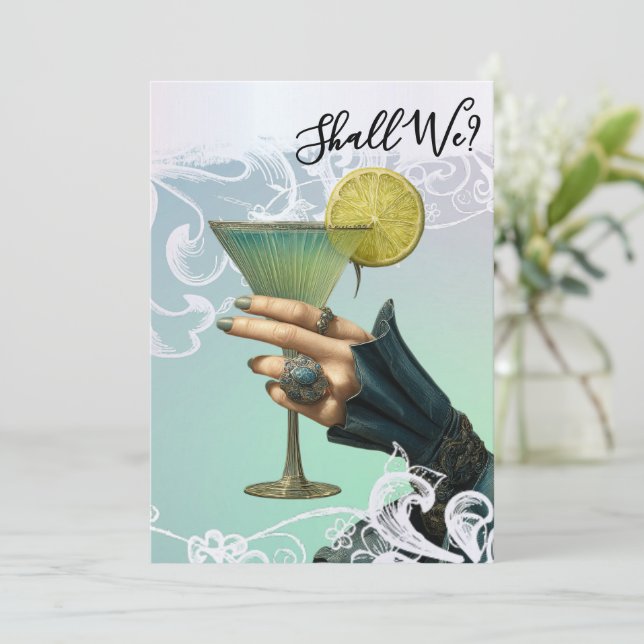 *~* PHOTO A101 Ornate Cocktail 20 BACHELORETTE  Invitation (Standing Front)