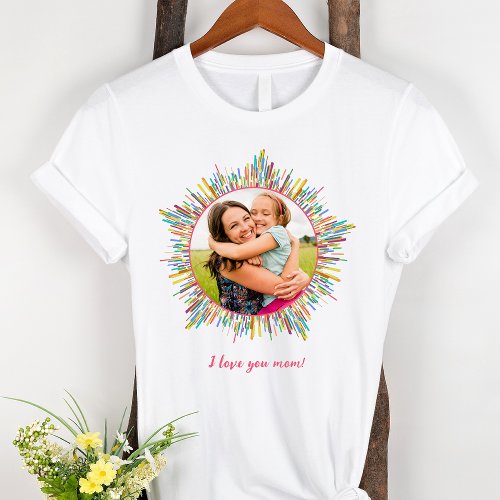 Photo Abstract and Colorful Art Custom Text Light T_Shirt