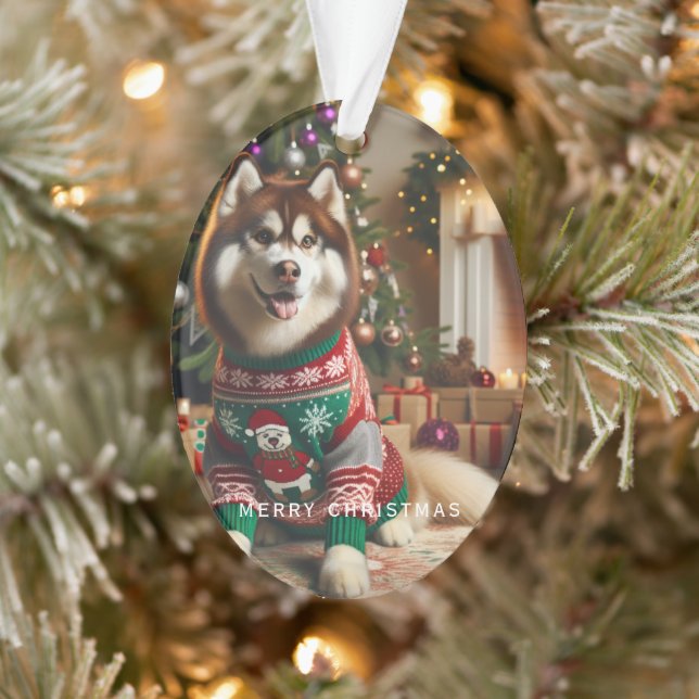 Photo Add Message Acrylic Ornament (Tree)