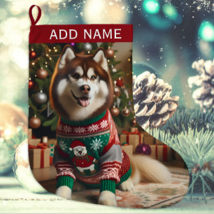 Photo Add Name Large Christmas Stocking