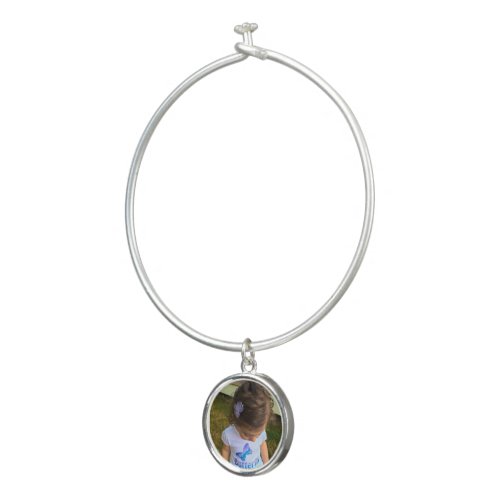 Photo add yours Bangle Bracelet With Round Charm