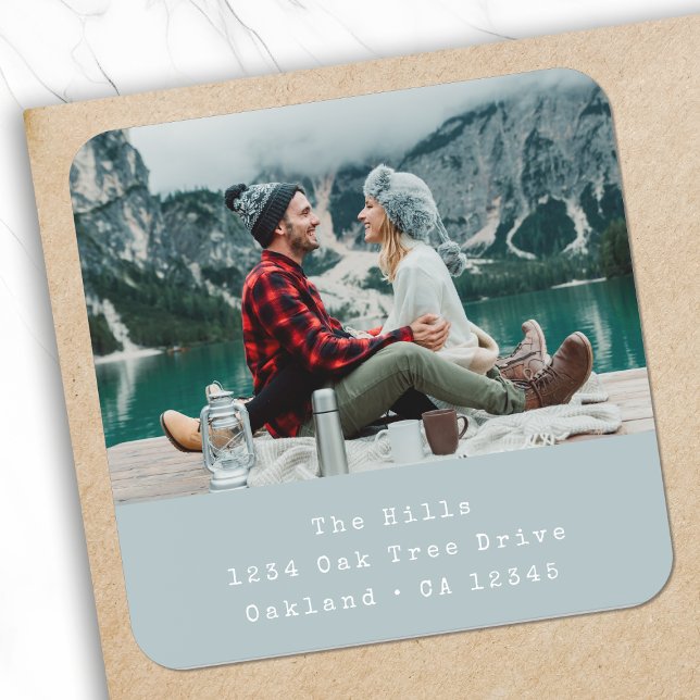 Photo Address Label Roll | Return Mailing Sticker (Custom photo pre-addressed seals for envelopes, packages & personalized mail)