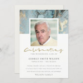 PHOTO AGATE CELEBRATING MEMORIAL SERVICE INVITE | Zazzle