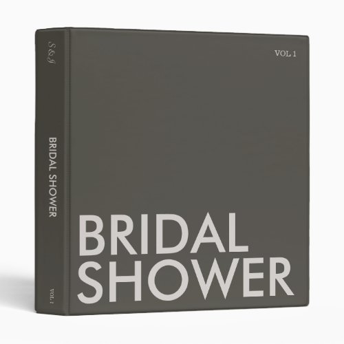 Photo Album Binder  Bridal Shower  Dark Neutral