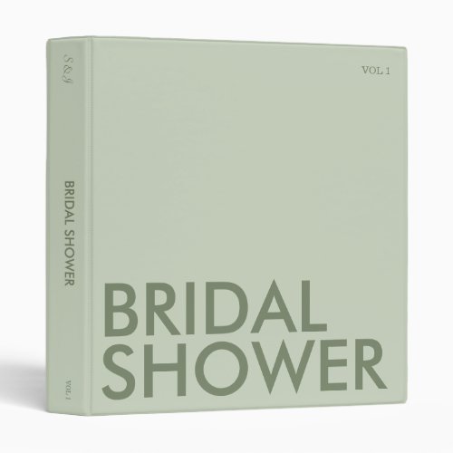 Photo Album Binder  Bridal Shower  Light Sage